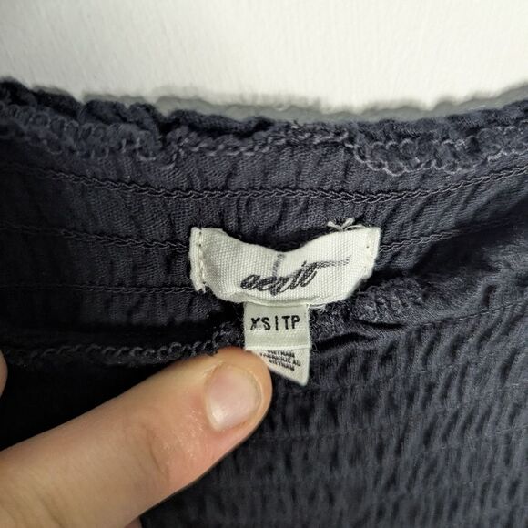 Aerie Black Smocked Flutter Sleeve Wide Leg Jumpsuit Women's Size XS - Picture 8 of 10